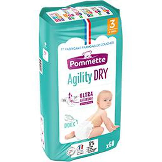 Couches Agility Dry, taille 3 : 4