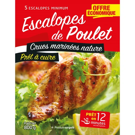 Escalopes de poulet marinées