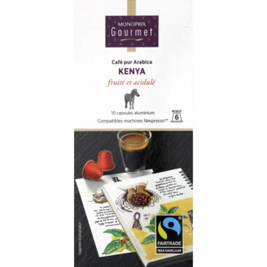 Capsules de café pur arabica Kenya