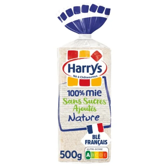 Pain de mie 100% mie nature sans croûte sans sucres ajoutés