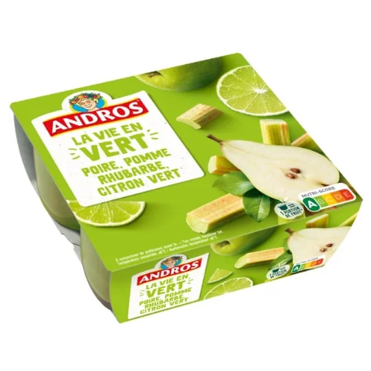 Compote la vie en vert poire, pomme, rhubarbe et citron vert