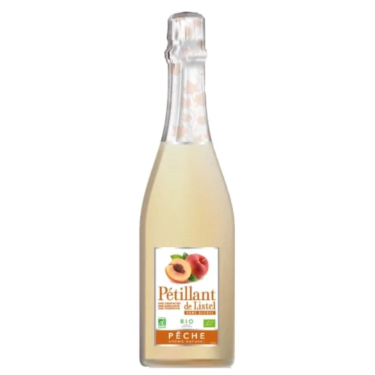 Vin pétillant sans alcool bio aromatisé peche