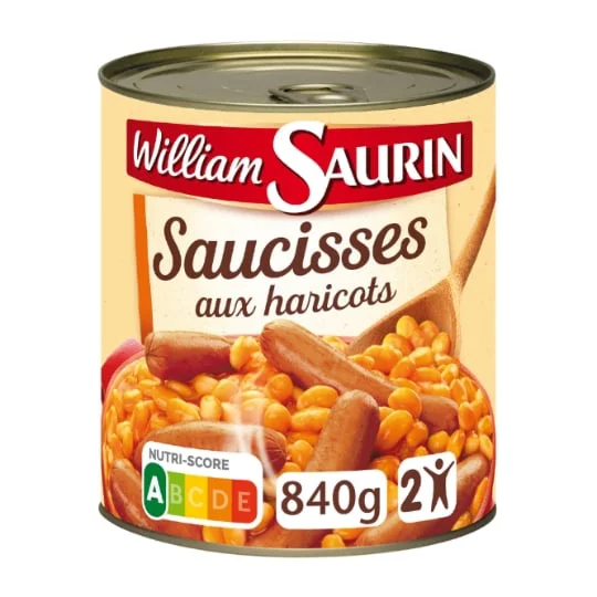 Plat cuisiné saucisses aux haricots