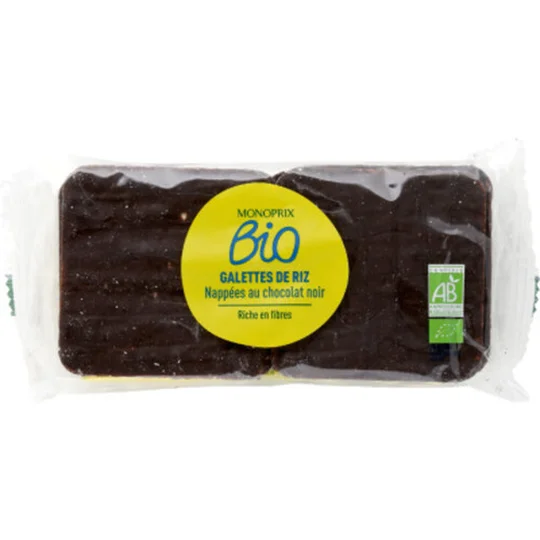 Galettes de riz nappées de chocolat noir bio