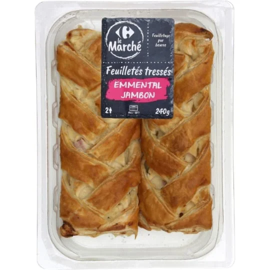 Feuilletés tressés emmental jambon