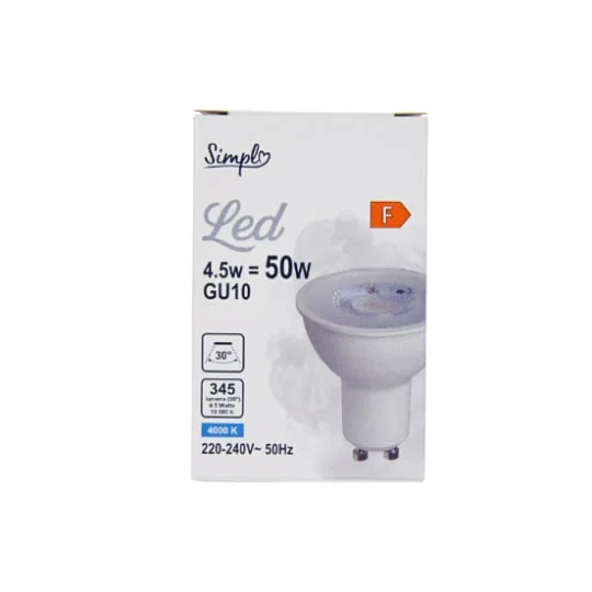 Ampoule GU10 forme spot Blanc-froid Dépolie 50W