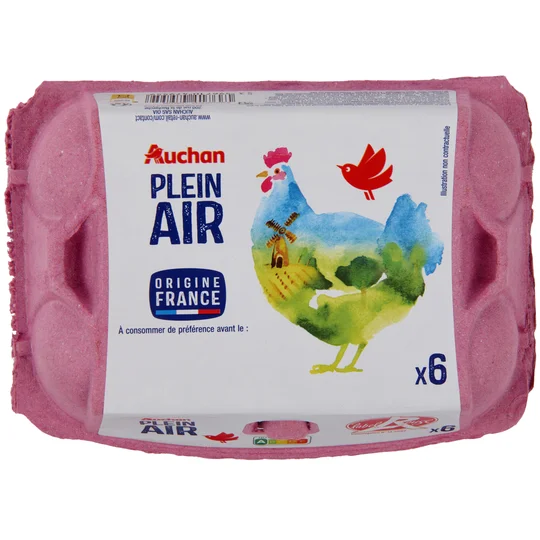 Oeufs de poules élevées en plein air sans OGM Label Rouge