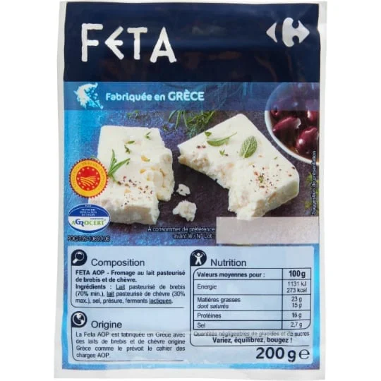 Féta pour apéritif et salade AOP