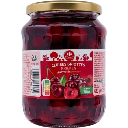 Fruit au sirop cerises dénoyautées