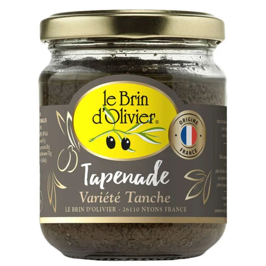 Tapenade d'Olives Noires Variété Tanche Origine France bocal