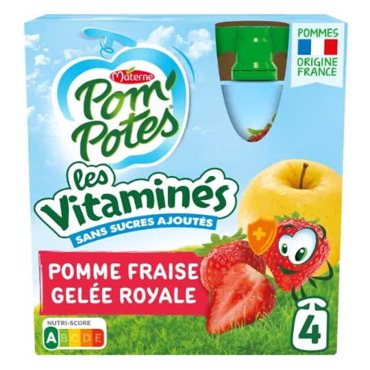 Compotes pomme fraise Gelée royale