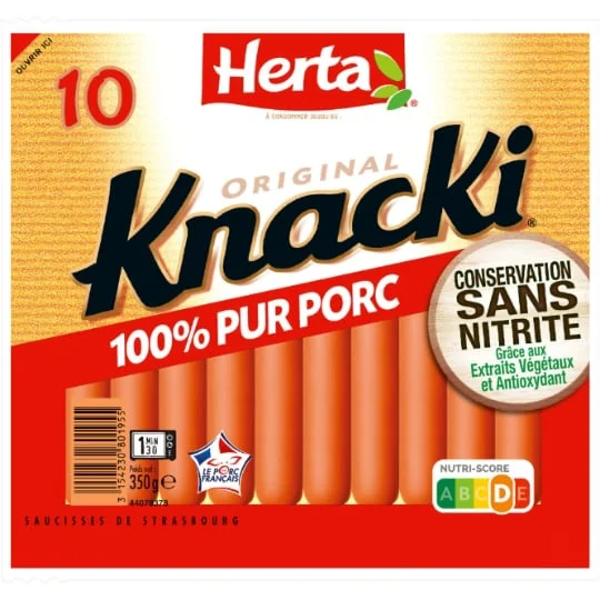 Saucisses 100% Pur Porc conservation sans nitrite