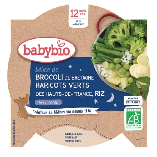 Assiette - Dès 12 mois Légumes verts riz