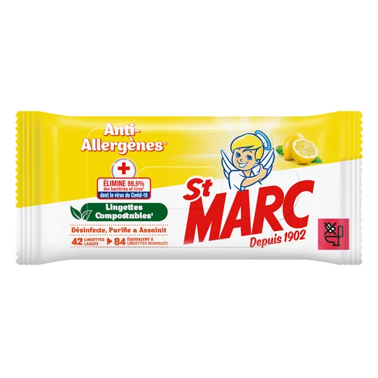 Lingettes biodégradables anti-allergènes
