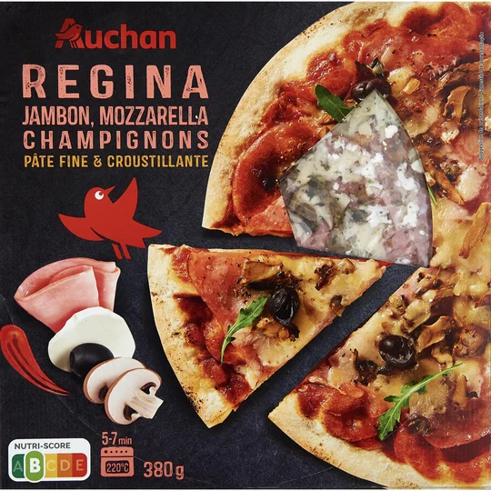 Pizza regina jambon mozzarella et champignons