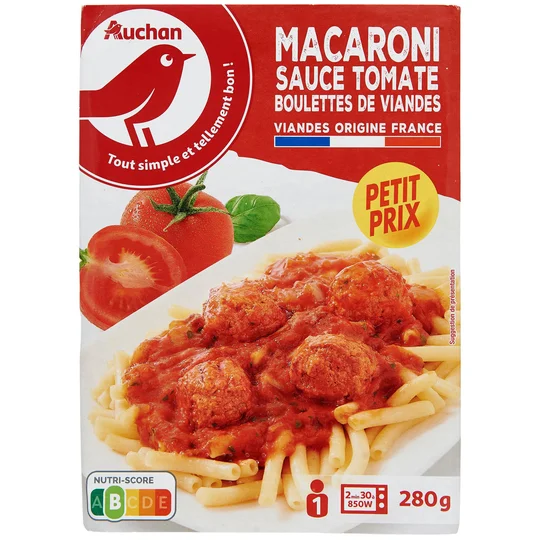 Macaroni boulettes de viandes sauce tomate