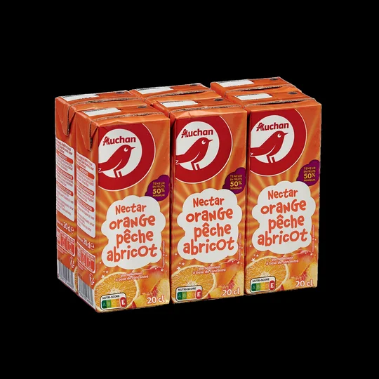 Nectar orange pêche abricot briquettes