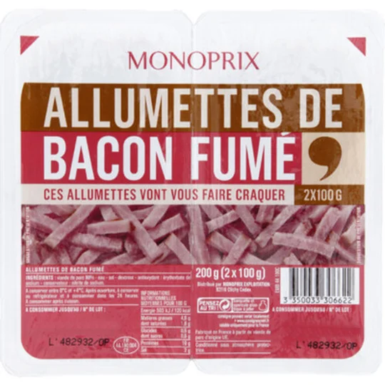 Allumettes de bacon fume