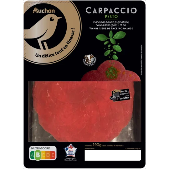 Carpaccio mariné au pesto