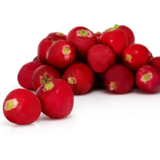 Radis équeutés rouges