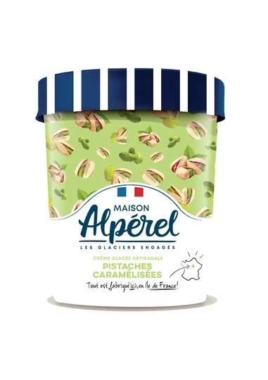 Glace artisanale pistache caramel