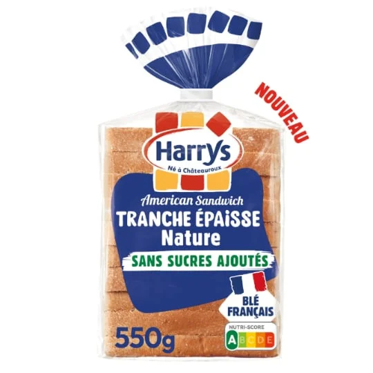 Pain de Mie Américain Sandwich Nature Tranches Epaisses