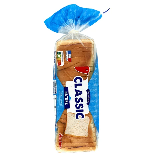 Pain de mie nature avec croûte sans huile de palme