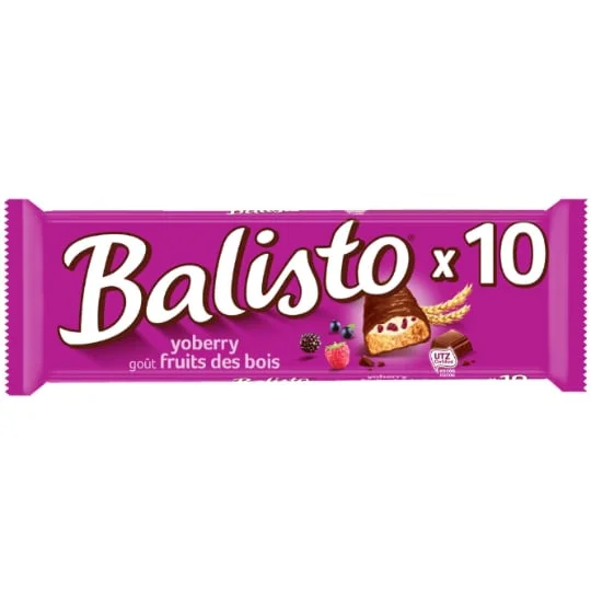 Barres chocolatées crème au lait et fruits des bois