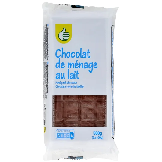 Tablette de chocolat au lait