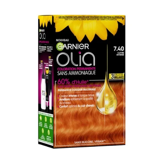 Coloration Cheveux Permanente Sans Amoniaque 7.40 Cuivré Intense
