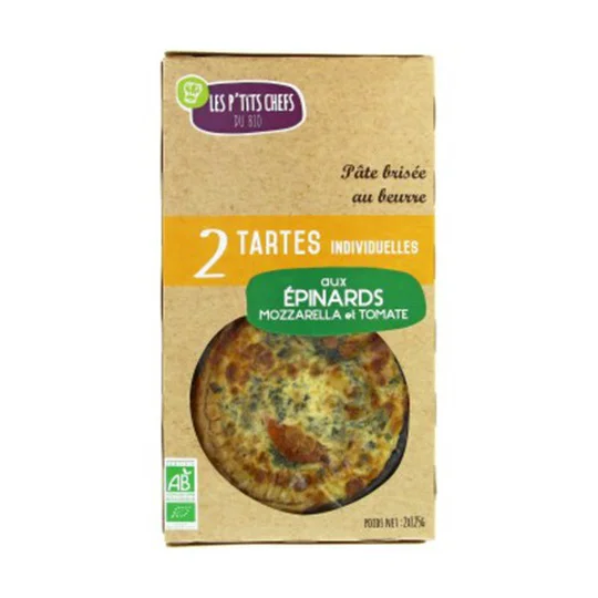 Tarte Épinards Mozzarella Tomate X2 Bio