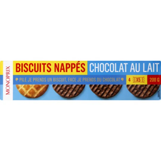 Biscuits nappés chocolat au lait