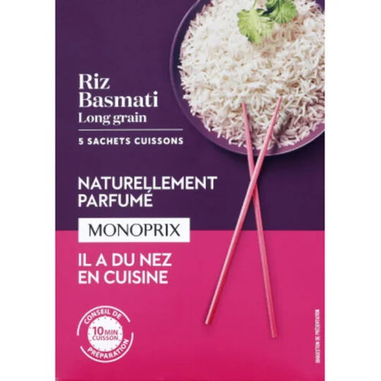 Riz basmati naturellement parfumé 10 minutes