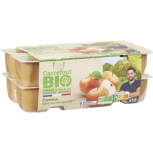 Compote bio pomme sans sucres ajoutés