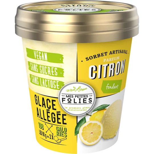 Sorbet vegan en pot au citron