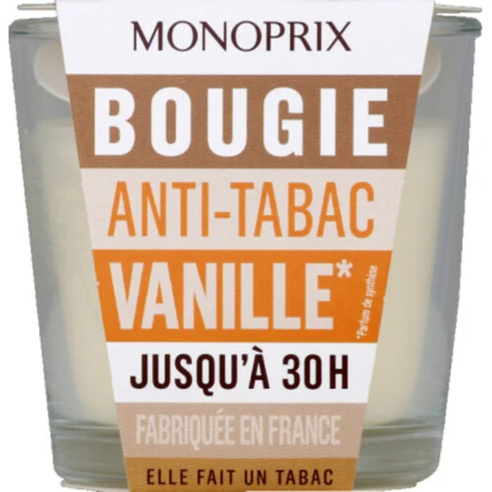 Bougie anti-tabac vanille 30H
