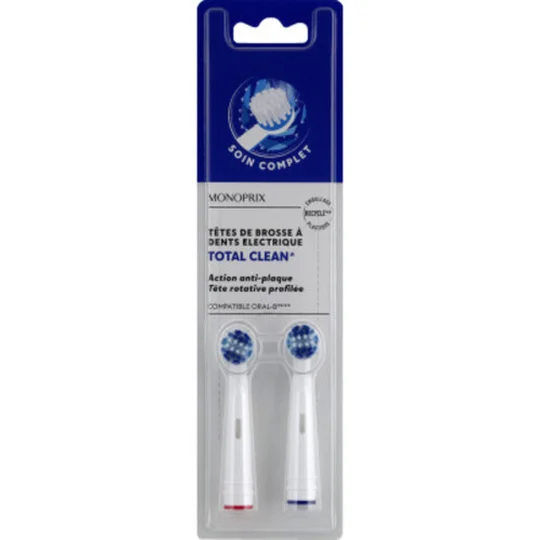 Têtes de brosse à dents électrique total clean
