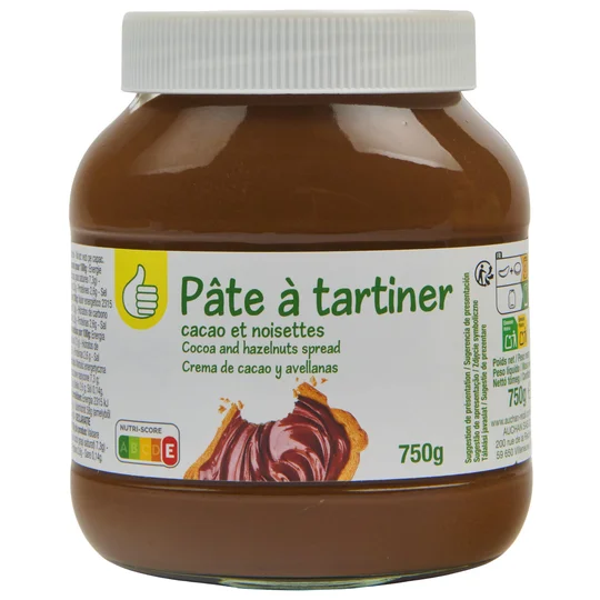 Pâte à tartiner cacao et noisettes