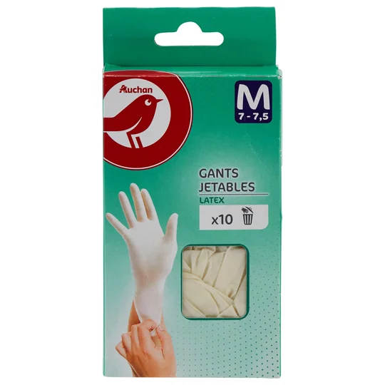 Gants jetables en latex taille M