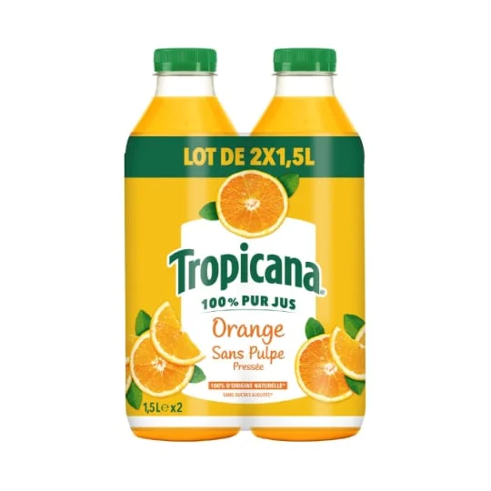 Jus d'Orange Pressée Sans Pulpe Pur Jus