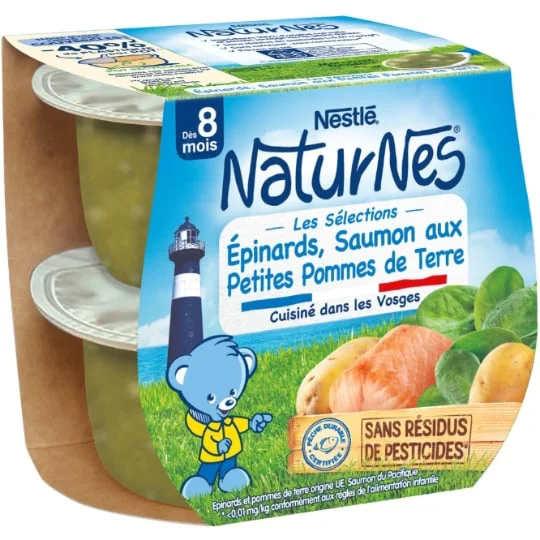 Plat bébé dès 8 mois, épinards saumon