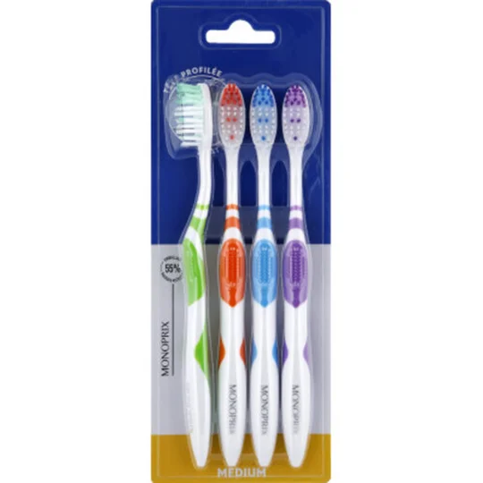 Brosse à dents medium x4