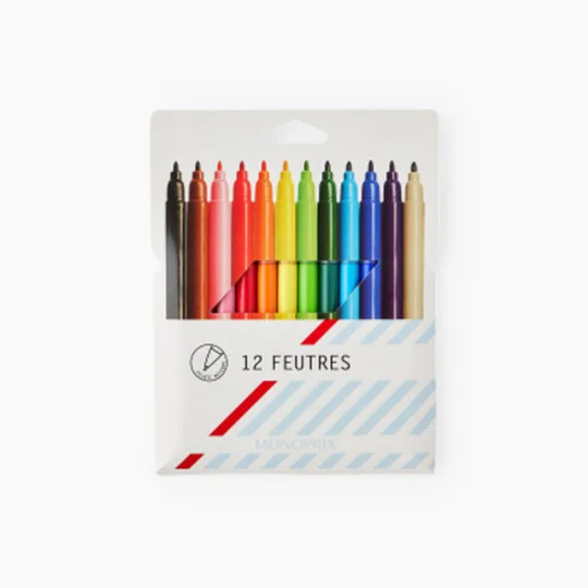 12 feutres à dessin pointe fine