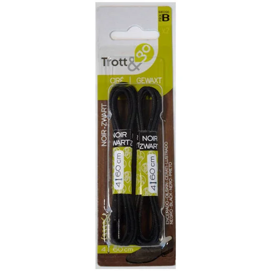 Lacet Cires Noir 75 2Paires