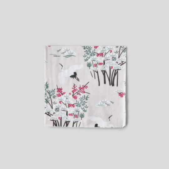 Monoprix Maison 20 Serviettes, Motif Héron, 25X25Cm