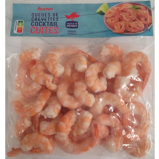 Queues de crevettes cuites