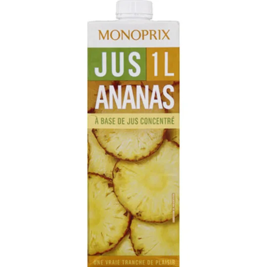 Jus d'ananas à base de jus concentré