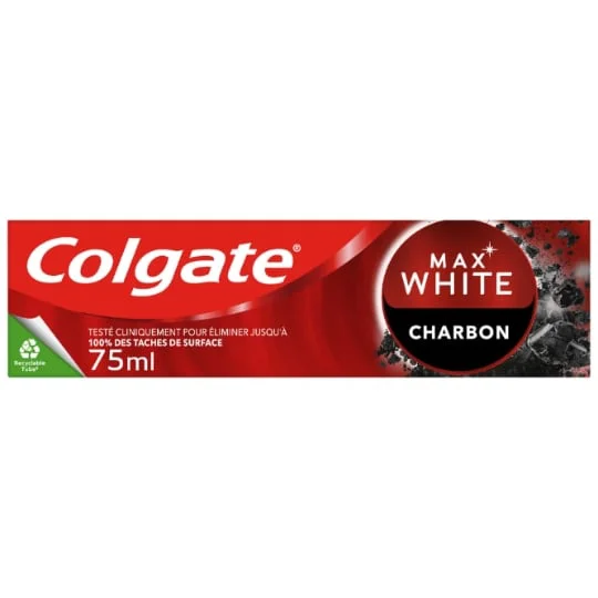 Dentifrice Réduit La Plaque Dentaire Au Charbon Actif Max White