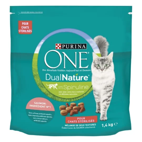 Croquettes pour chat adulte stérilisé au saumon & spiruline