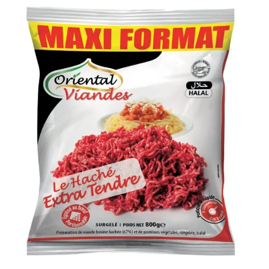 Haché de boeuf extra tendre halal 20 % MG